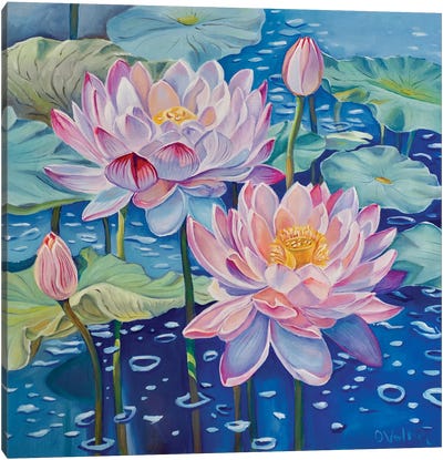 Magic Lotuses Canvas Art Print - Lotus Art