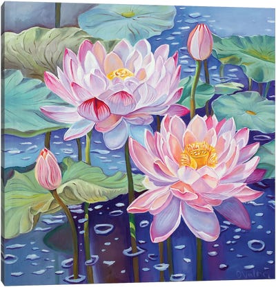 Magic Lotuses I Canvas Art Print - Lotus Art