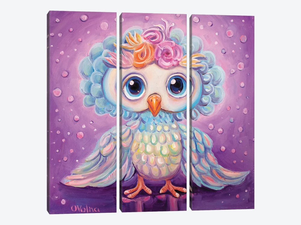 Owl I by Olga Volna 3-piece Canvas Art