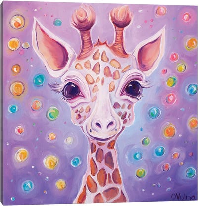 Giraffe I Canvas Art Print - Purple Art