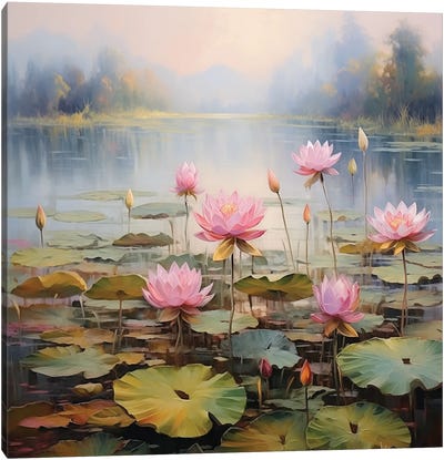 Peach Evening III Canvas Art Print - Lotus Art