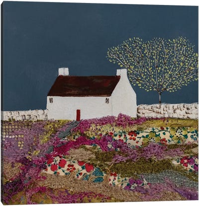 Dark Skies Flowery Meadows Canvas Art Print - Louise O'Hara