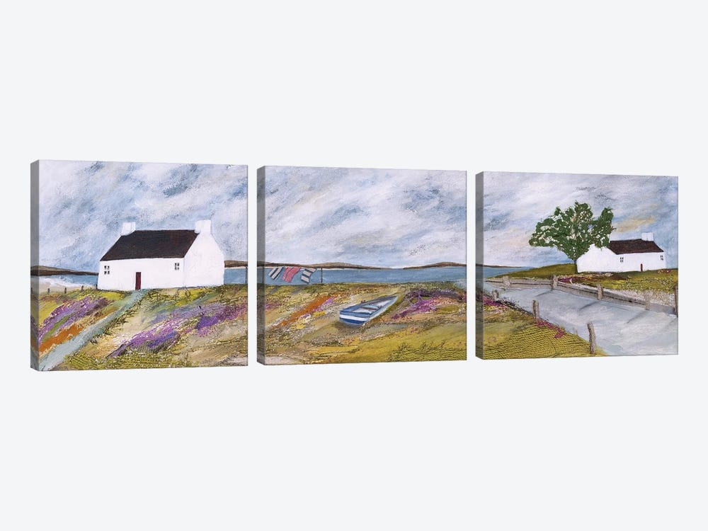 A Stroll Down To The Village by Louise O'Hara 3-piece Art Print