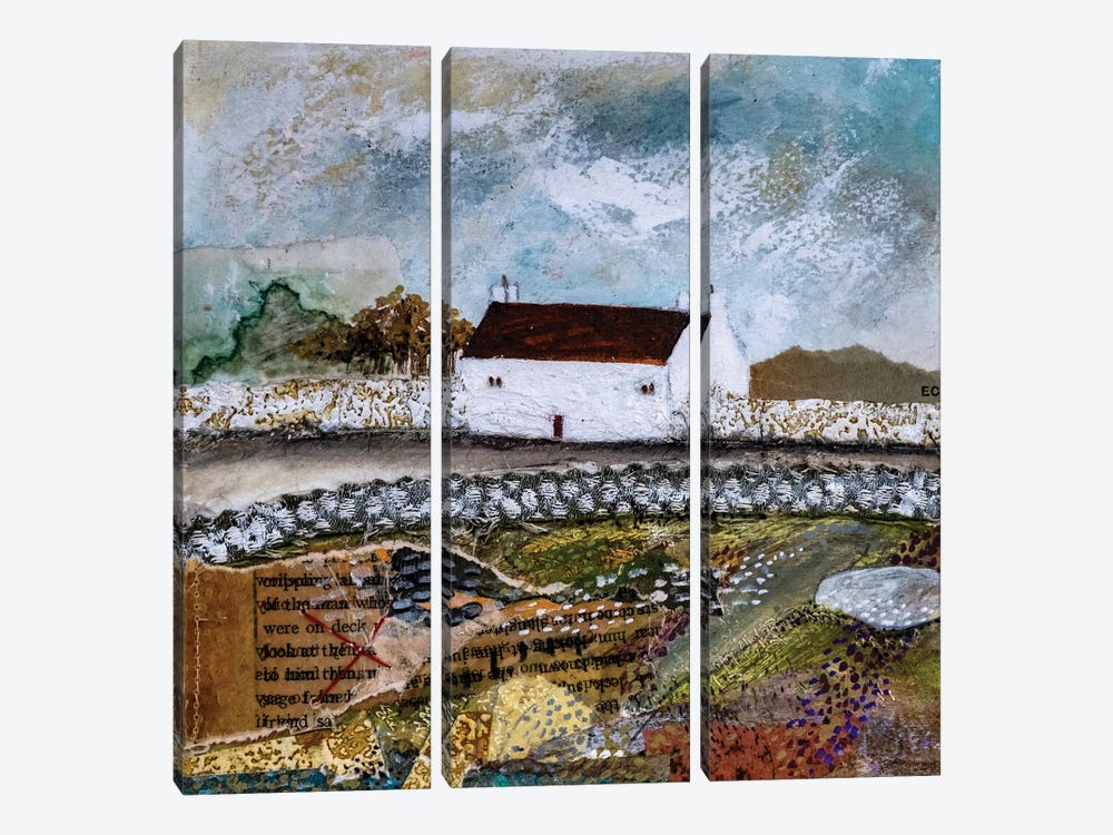Whitewall Cottage by Louise O'Hara 3-piece Art Print