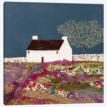 Dark Skies Flowery Meadow Canvas Print #OHA67} by Louise O'Hara Canvas Print