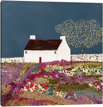 Dark Skies Flowery Meadow Canvas Art Print - Louise O'Hara