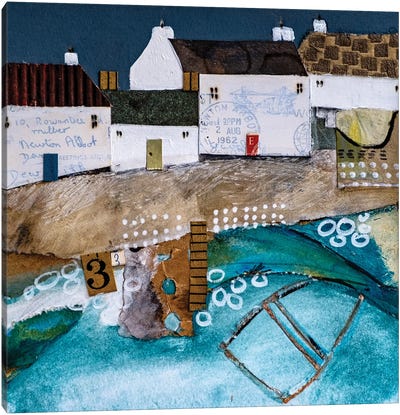 A Boat In The Harbour Canvas Art Print - Louise O'Hara