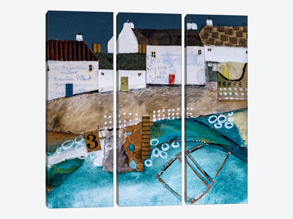 A Boat In The Harbour by Louise O'Hara 3-piece Canvas Artwork