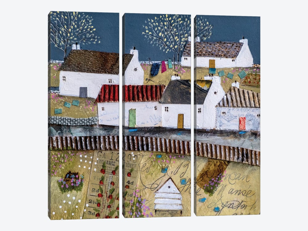 Another Day On The Allotment by Louise O'Hara 3-piece Canvas Print
