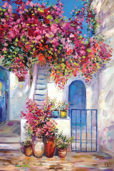 Olena Hontar: Greek Courtyard by Olena Hontar