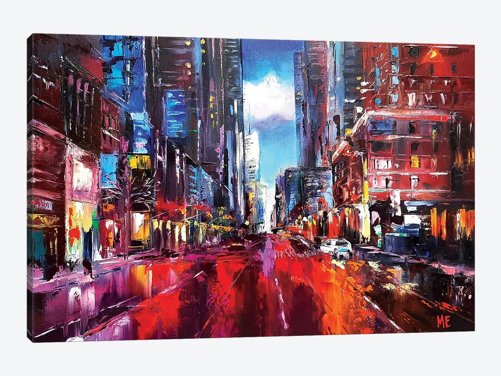 Lights Of The Big City by Olena Hontar 1-piece Canvas Art Print