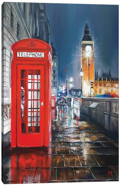 London At Night Canvas Art Print - Olena Hontar