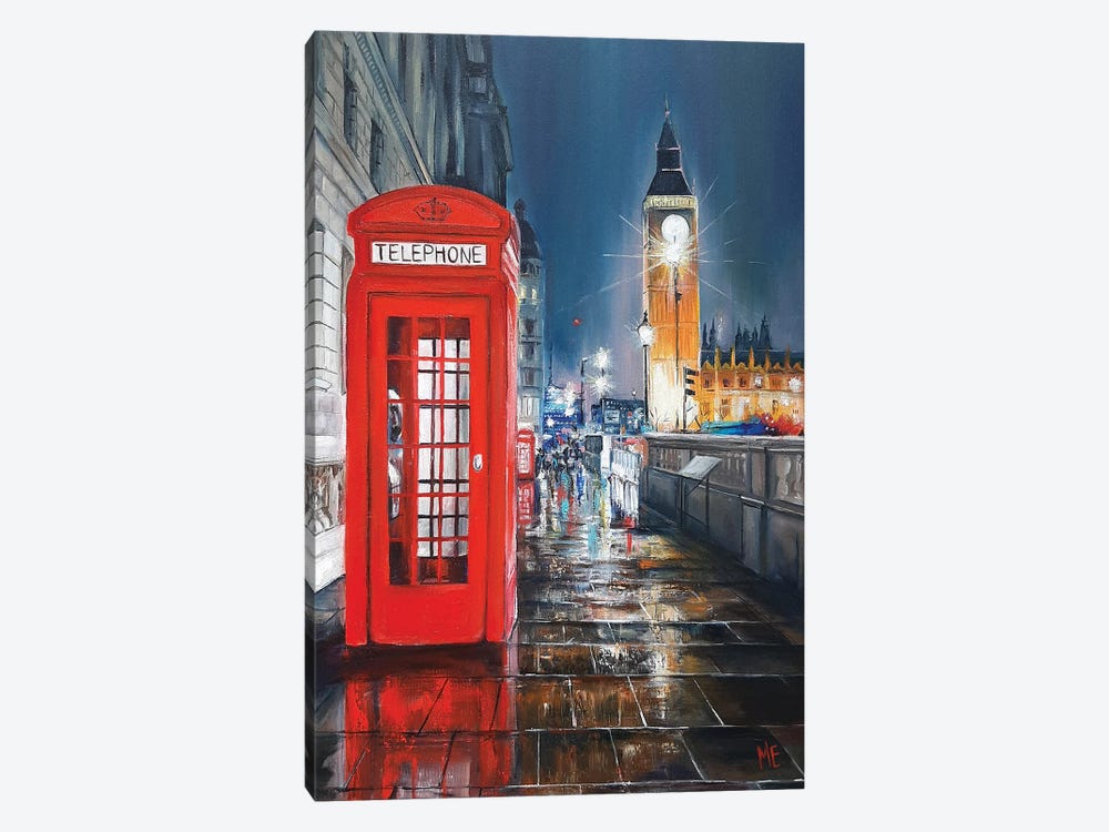London At Night by Olena Hontar 1-piece Canvas Wall Art