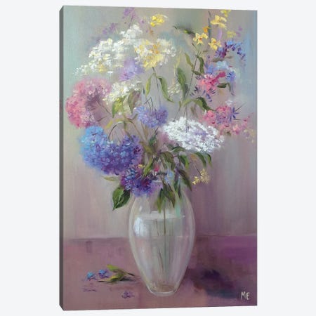 Hydrangeas Smell Like Summer Canvas Print #OHT23} by Olena Hontar Canvas Art Print