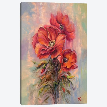 Poppies Canvas Print #OHT30} by Olena Hontar Canvas Art