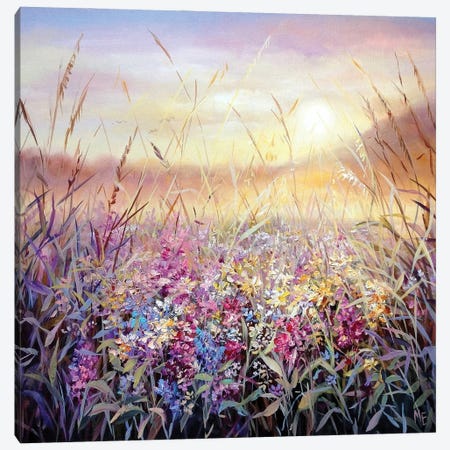 The Warmth Of The Fields Canvas Print #OHT44} by Olena Hontar Canvas Artwork