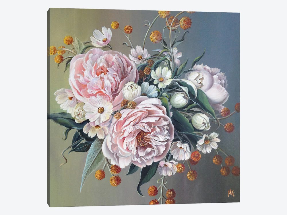 Bouquet With Peonies by Olena Hontar 1-piece Art Print