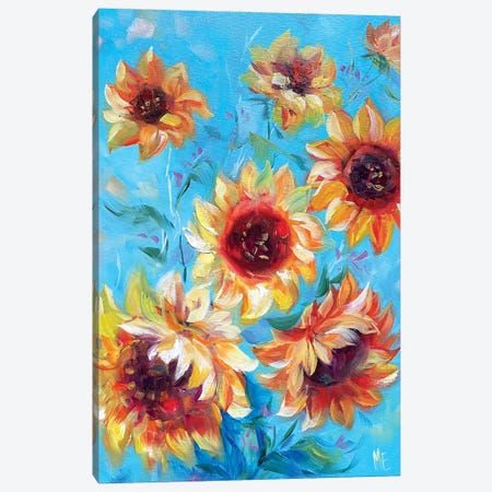 Sunflowers Of Peace Canvas Print #OHT51} by Olena Hontar Canvas Art