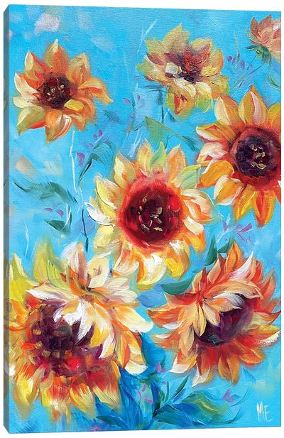 Sunflowers Of Peace Canvas Art Print - Olena Hontar