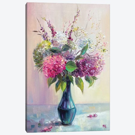 Hydrangea Smells Like Summer Canvas Print #OHT55} by Olena Hontar Canvas Art Print