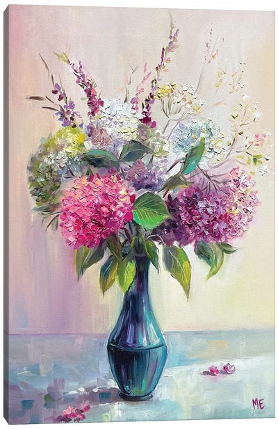Hydrangea Smells Like Summer Canvas Art Print - Lilac Art