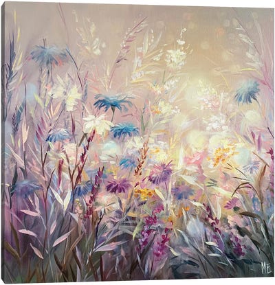 Field Of Flowers In Bloom Canvas Art Print - Olena Hontar