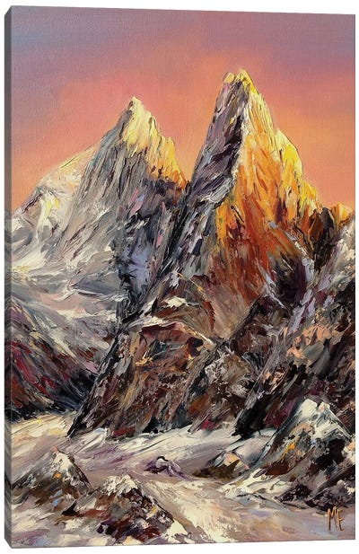 Conquering The Peaks Canvas Art Print - Olena Hontar