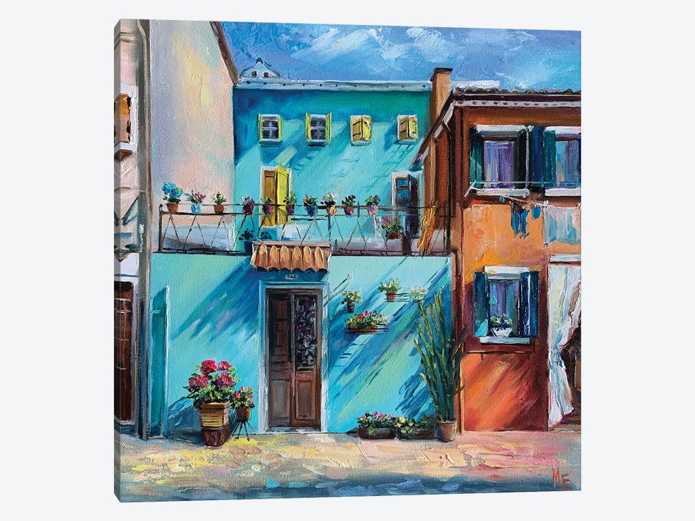 The Bright Colors Of Burano by Olena Hontar 1-piece Canvas Art