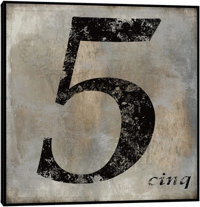 cinq Canvas Art Print - Number Art