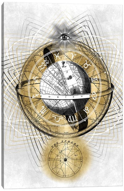Zodiac Sphere II Canvas Art Print - Oliver Jeffries