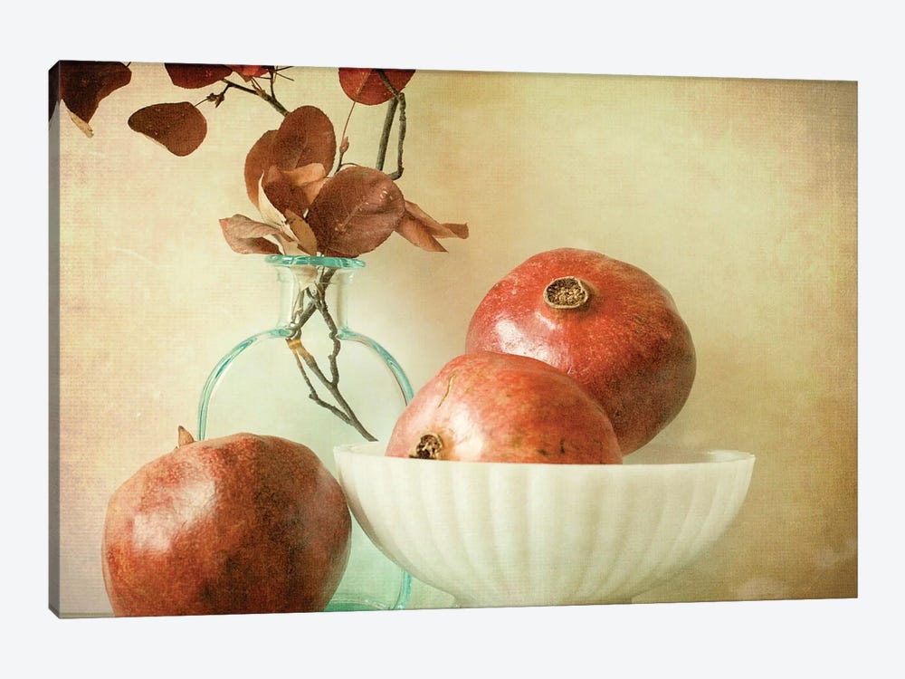 Pomegranates And Milk Glass by Olivia Joy StClaire 1-piece Canvas Wall Art