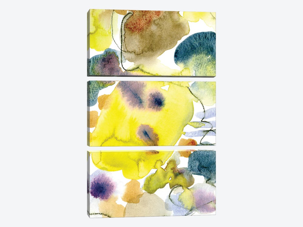 Happy Watercolor Abstract by Olivia Joy StClaire 3-piece Art Print