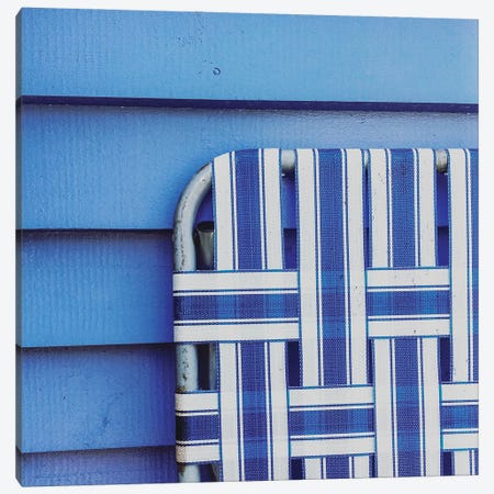 The Blue Summer Chair Canvas Print #OJS318} by Olivia Joy StClaire Canvas Artwork