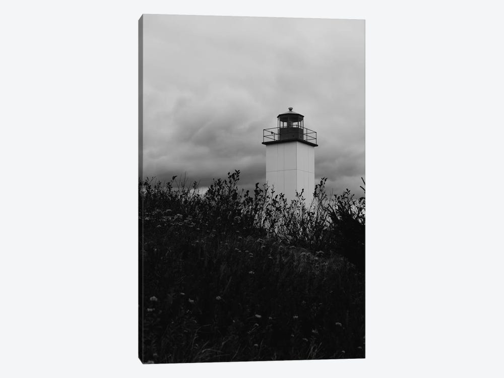 Maritime Lighthouse In Black And White by Olivia Joy StClaire 1-piece Canvas Wall Art