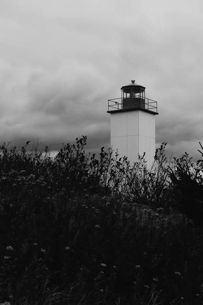 Lighthouses: Maritime Lighthouse In Black And White by Olivia Joy StClaire