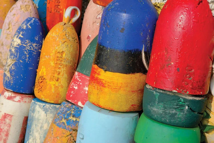 Colorful Lobster Buoys by Olivia Joy StClaire wall art