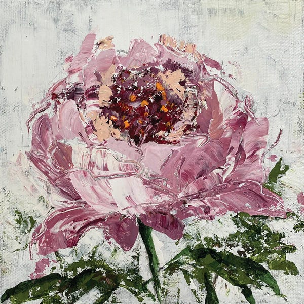 Textured Florals: Peony Tender by Oksana Petrova