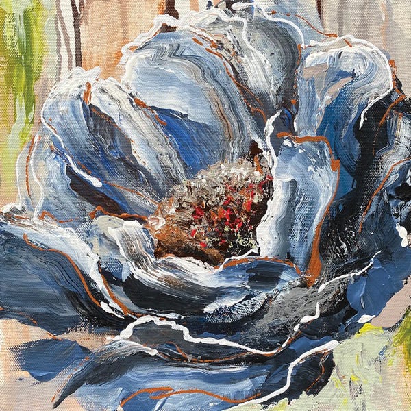 Textured Florals: Blue Mood by Oksana Petrova