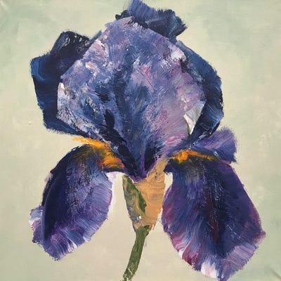 Iris Dark Blue by Oksana Petrova art print