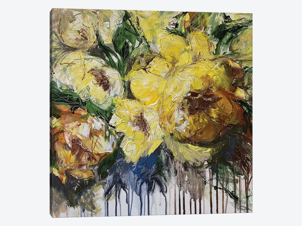 Yellow Garden Flowers by Oksana Petrova 1-piece Canvas Print