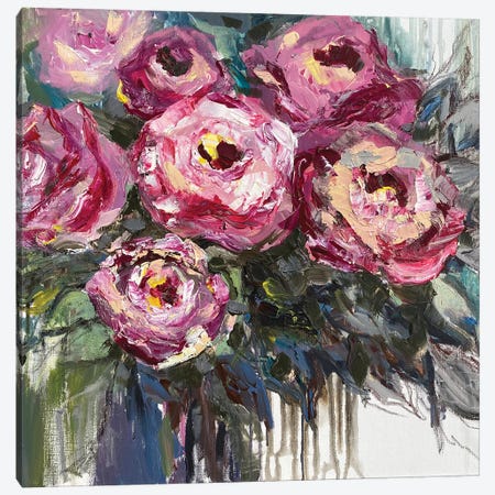 Roses Bouquet Canvas Print #OKP33} by Oksana Petrova Canvas Art