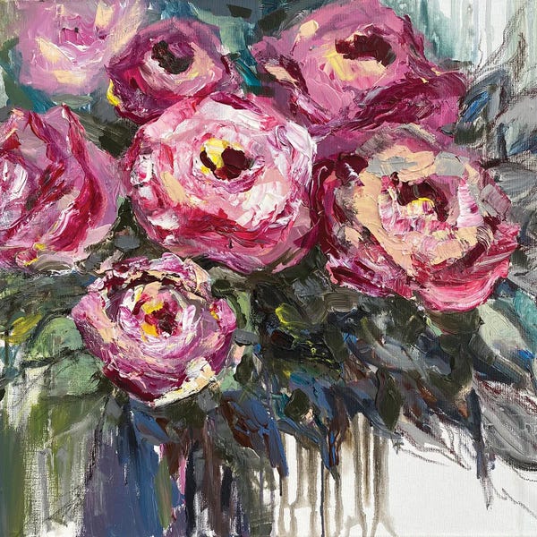 Textured Florals: Roses Bouquet by Oksana Petrova