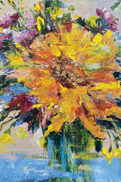 Oksana Petrova: Yellow Floral Bouquet by Oksana Petrova