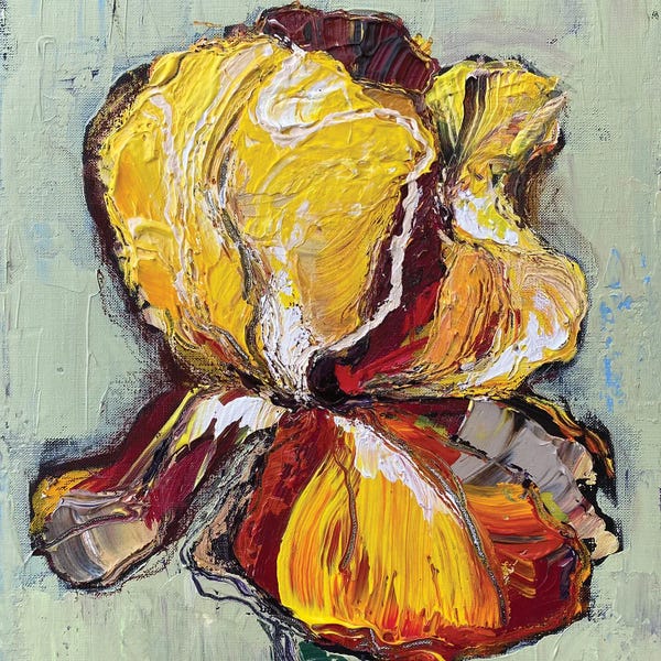 Oksana Petrova: Yellow Iris by Oksana Petrova