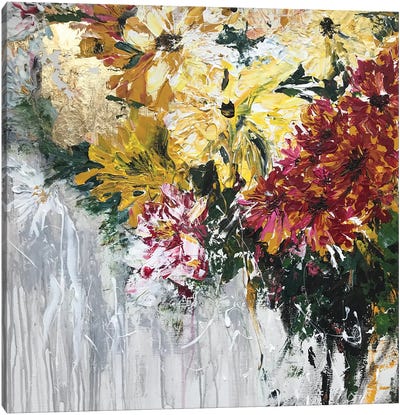 Flowers In Summer Canvas Art Print - Textured Florals