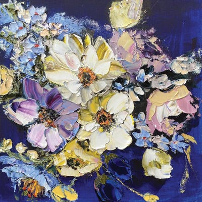 Lemony And Blue by Oksana Petrova canvas print