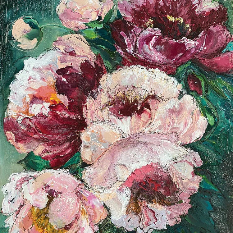 Peonies On Emerald