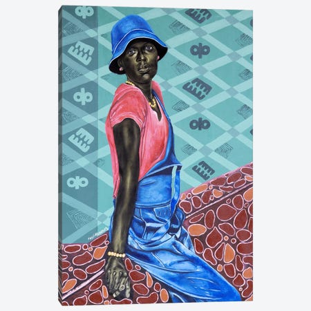Sitting Or Waiting Canvas Print #OLA12} by Oluwafemi Akanmu Canvas Wall Art