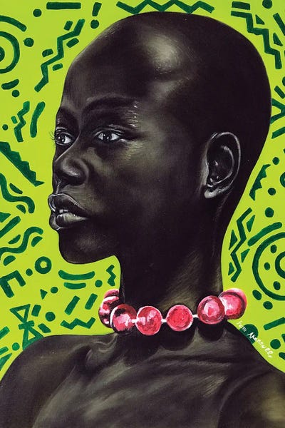 Soul Gazing by Oluwafemi Akanmu framed canvas print