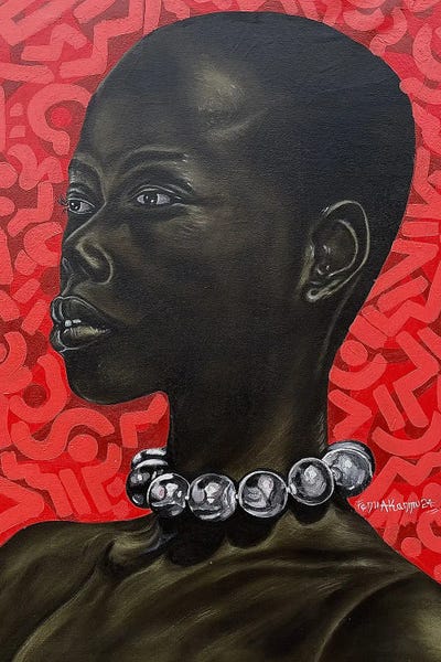 Soul Gazing II by Oluwafemi Akanmu framed canvas print